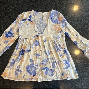 Floral V-Neck Women's Top